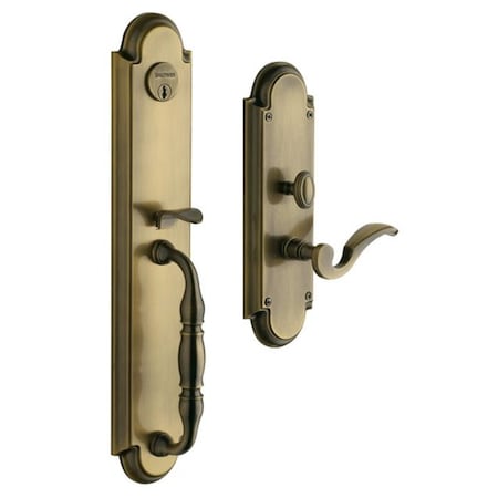 Baldwin Double Cylinder Entry Handlesets Antique Brass 6544.050.LDBL